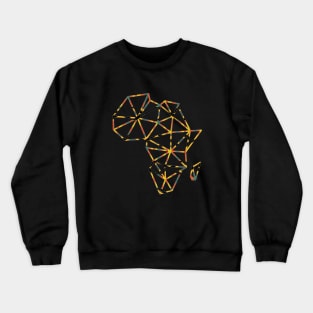 Africa Map, Geometric, African Ankara, Ghana Style Crewneck Sweatshirt